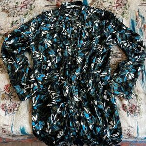 Veronica Beard Long Sleeve Floral Shirtdress